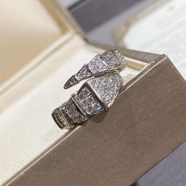 ˇMagic JewelryˇSERPENTI LARGE RING SILVER DIAMOND PAVED
