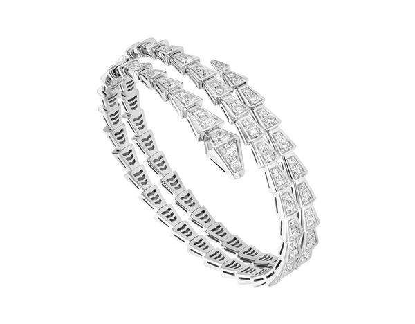 ˇMagic JewelryˇSERPENTI BRACELET SILVER DIAMOND DOUBLE ROW