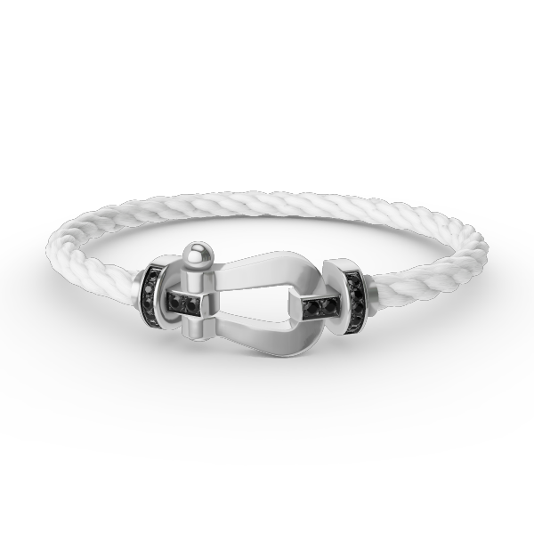 ˇMagic JewelryˇFORCE LARGE HORSESHOE BLACK DIAMOND BRACELET SILVER